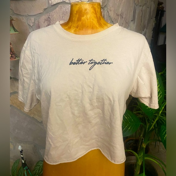 Cropped graphic cream tee t shirt vintage style better together - Picture 1 of 2